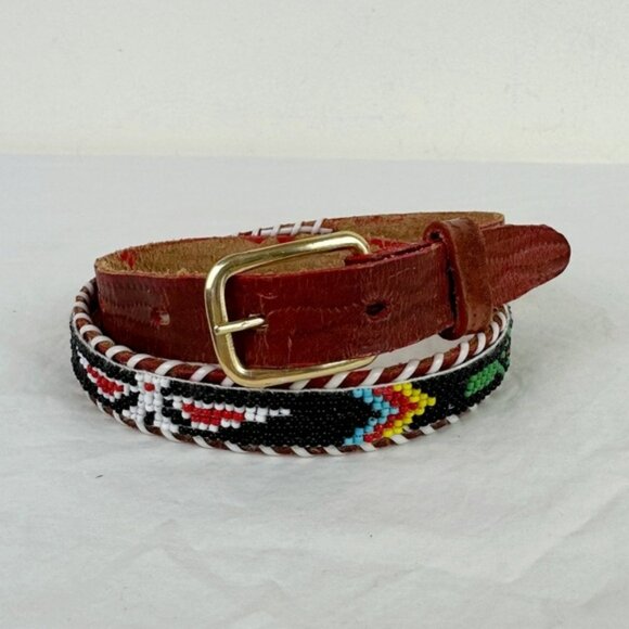 Hat Band Or Kids Belt Beaded/ Leather - Picture 8 of 10